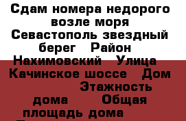 Сдам номера недорого возле моря Севастополь звездный берег › Район ­ Нахимовский › Улица ­ Качинское шоссе › Дом ­ 36/134 › Этажность дома ­ 1 › Общая площадь дома ­ 17 › Площадь участка ­ 5 › Цена ­ 1 000 - Крым Недвижимость » Дома, коттеджи, дачи аренда   